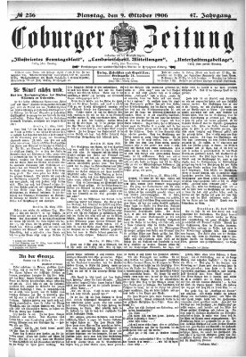 Coburger Zeitung Dienstag 9. Oktober 1906