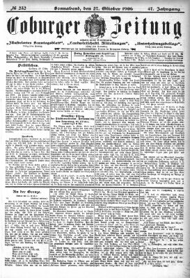 Coburger Zeitung Samstag 27. Oktober 1906