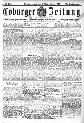 Coburger Zeitung Donnerstag 1. November 1906