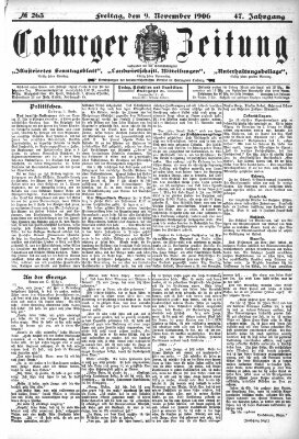 Coburger Zeitung Freitag 9. November 1906