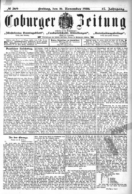 Coburger Zeitung Freitag 16. November 1906