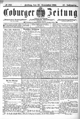 Coburger Zeitung Freitag 30. November 1906