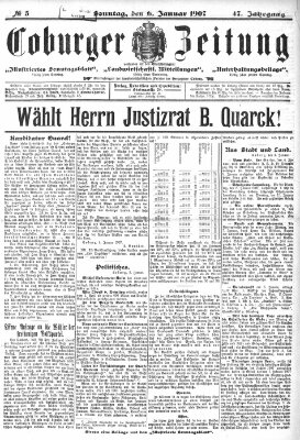 Coburger Zeitung Sonntag 6. Januar 1907