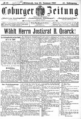 Coburger Zeitung Mittwoch 23. Januar 1907