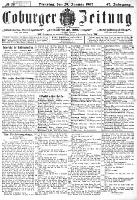 Coburger Zeitung Dienstag 29. Januar 1907