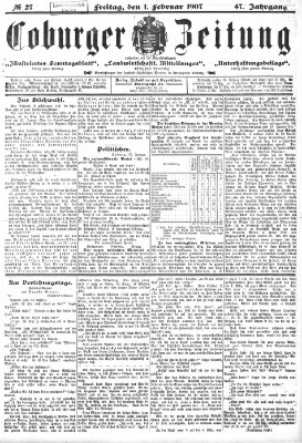 Coburger Zeitung Freitag 1. Februar 1907