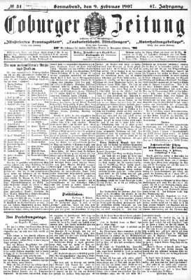 Coburger Zeitung Samstag 9. Februar 1907