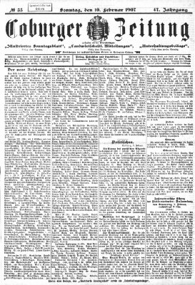 Coburger Zeitung Sonntag 10. Februar 1907