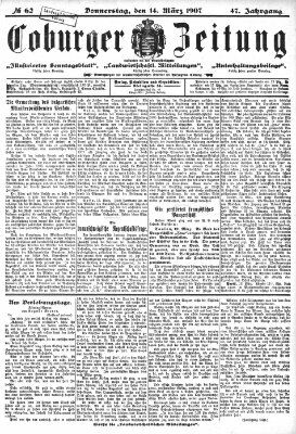 Coburger Zeitung Donnerstag 14. März 1907