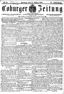 Coburger Zeitung Freitag 15. März 1907