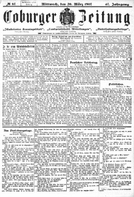 Coburger Zeitung Mittwoch 20. März 1907