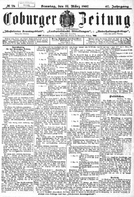 Coburger Zeitung Sonntag 31. März 1907