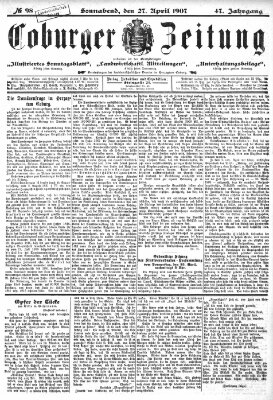 Coburger Zeitung Samstag 27. April 1907