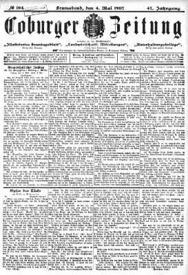 Coburger Zeitung Samstag 4. Mai 1907