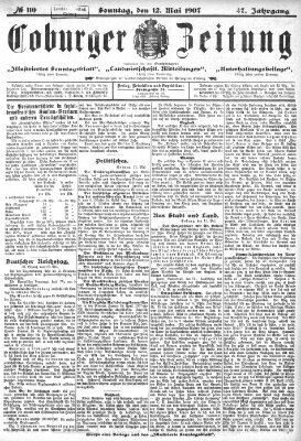 Coburger Zeitung Sonntag 12. Mai 1907