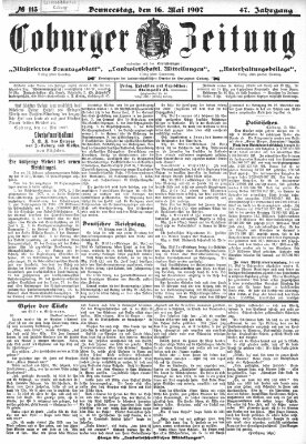 Coburger Zeitung Donnerstag 16. Mai 1907