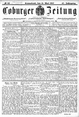 Coburger Zeitung Samstag 18. Mai 1907