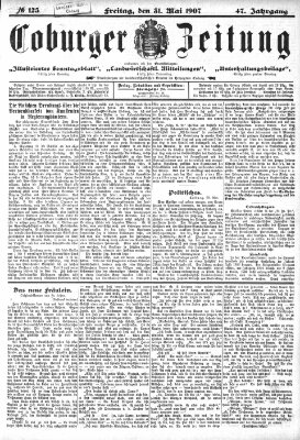 Coburger Zeitung Freitag 31. Mai 1907