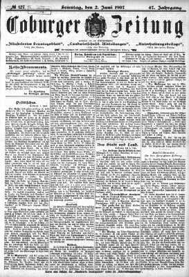 Coburger Zeitung Sonntag 2. Juni 1907