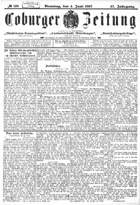 Coburger Zeitung Dienstag 4. Juni 1907