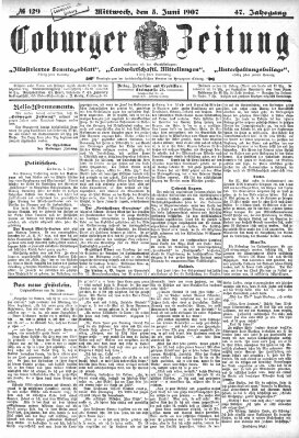 Coburger Zeitung Mittwoch 5. Juni 1907