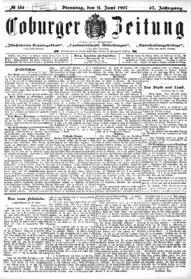 Coburger Zeitung Dienstag 11. Juni 1907