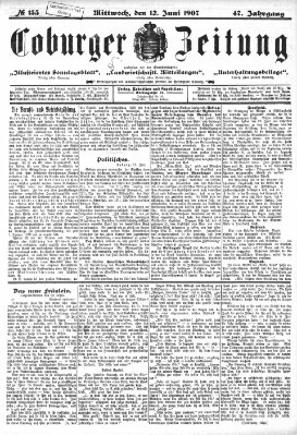 Coburger Zeitung Mittwoch 12. Juni 1907