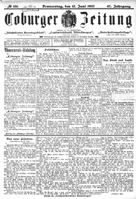 Coburger Zeitung Donnerstag 13. Juni 1907