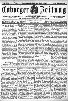 Coburger Zeitung Samstag 6. Juli 1907