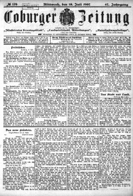 Coburger Zeitung Mittwoch 10. Juli 1907