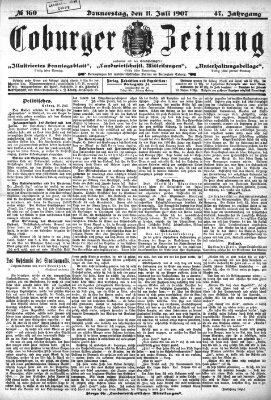 Coburger Zeitung Donnerstag 11. Juli 1907