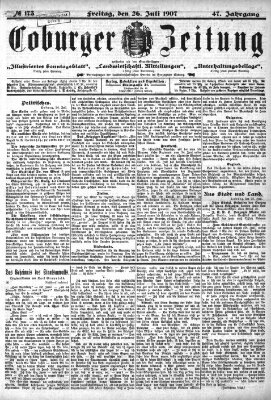 Coburger Zeitung Freitag 26. Juli 1907