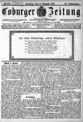 Coburger Zeitung Freitag 2. August 1907