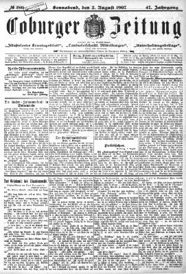 Coburger Zeitung Samstag 3. August 1907