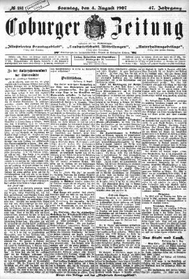 Coburger Zeitung Sonntag 4. August 1907