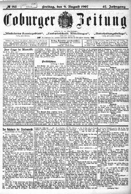 Coburger Zeitung Freitag 9. August 1907