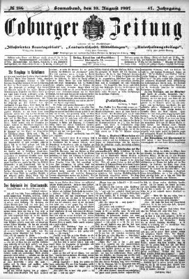 Coburger Zeitung Samstag 10. August 1907