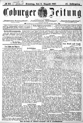 Coburger Zeitung Sonntag 11. August 1907