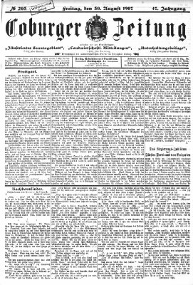 Coburger Zeitung Freitag 30. August 1907