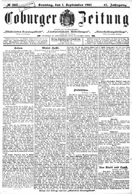 Coburger Zeitung Sonntag 1. September 1907