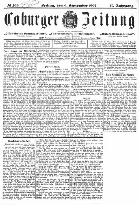 Coburger Zeitung Freitag 6. September 1907