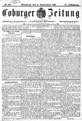 Coburger Zeitung Mittwoch 11. September 1907