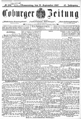 Coburger Zeitung Donnerstag 19. September 1907