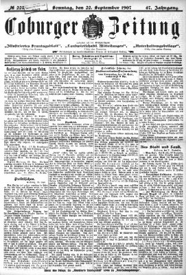 Coburger Zeitung Sonntag 22. September 1907