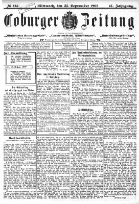 Coburger Zeitung Mittwoch 25. September 1907