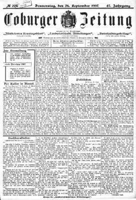 Coburger Zeitung Donnerstag 26. September 1907