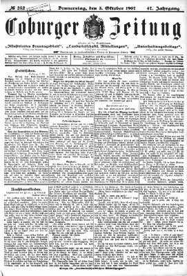 Coburger Zeitung Donnerstag 3. Oktober 1907