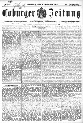 Coburger Zeitung Dienstag 8. Oktober 1907