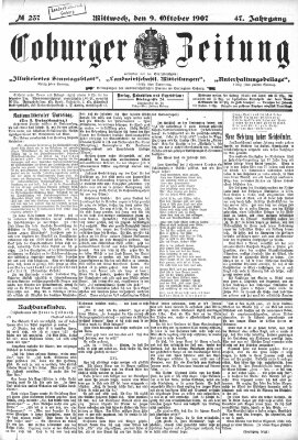 Coburger Zeitung Mittwoch 9. Oktober 1907