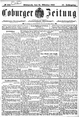 Coburger Zeitung Mittwoch 16. Oktober 1907